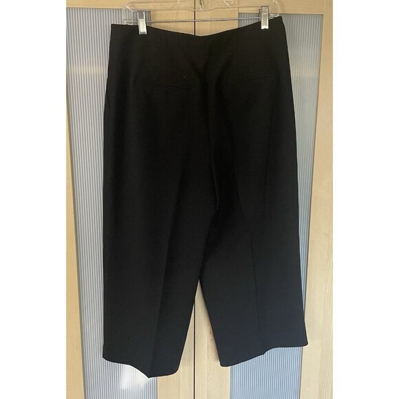 WHBM High Rise Wide Leg Crop Black Pants Sz 10 Career Travel Casual Party NEW - Picture 3 of 4